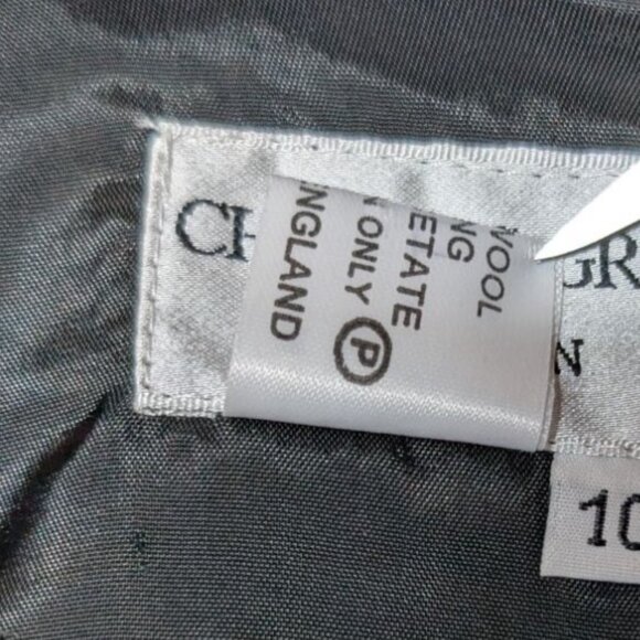 Houndstooth Wool Pencil Skirt By Charles Gray London Size 10 Old Money Academia - Picture 4 of 8